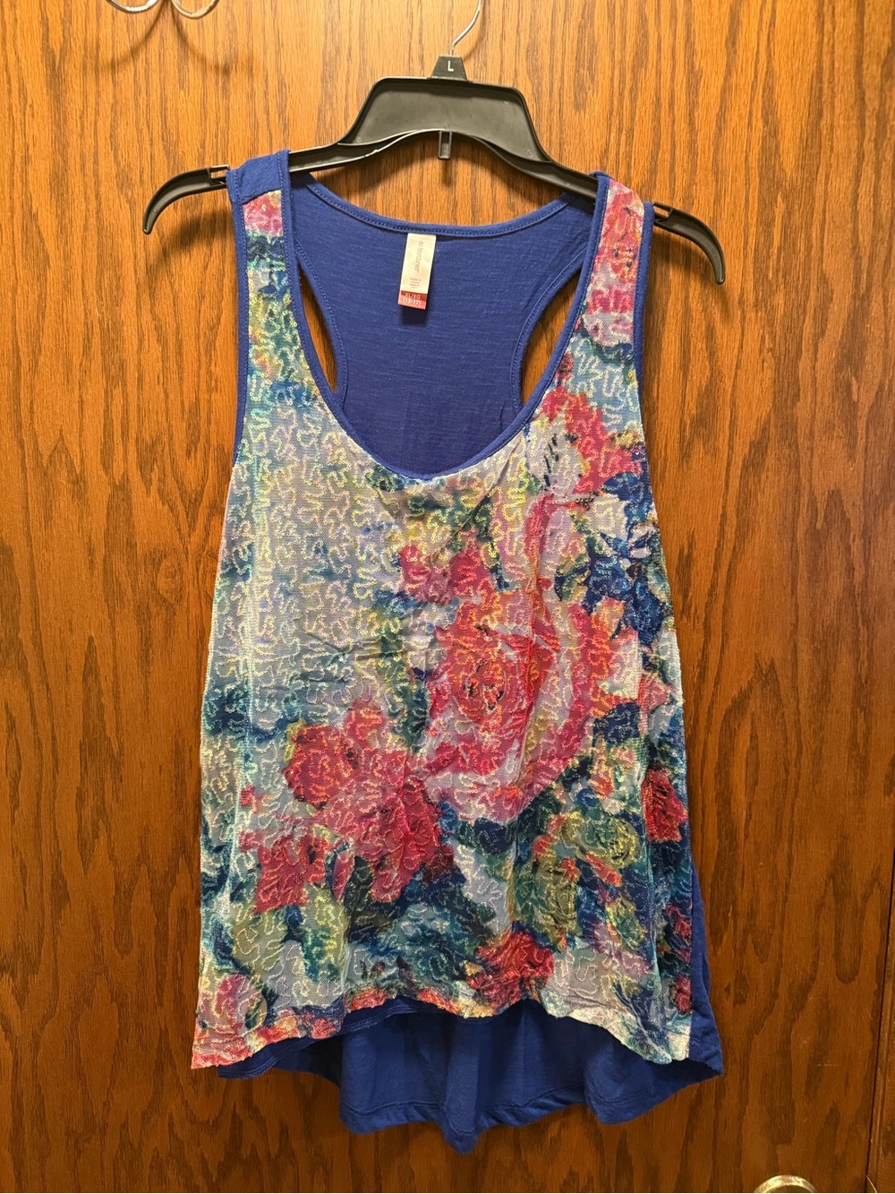 No Boundaries Blue Floral Tank Top